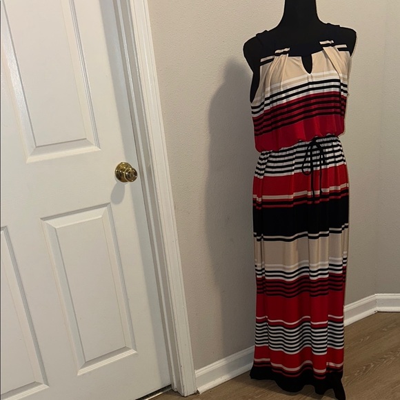 Enfocus Studio Red and Blue Halter Maxi Sundress - Picture 1 of 2